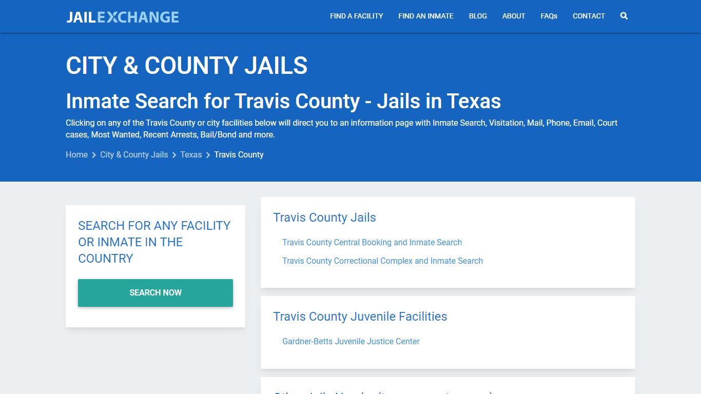 Inmate Search for Travis County | Jails in Texas - Jail Exchange